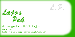 lajos pek business card